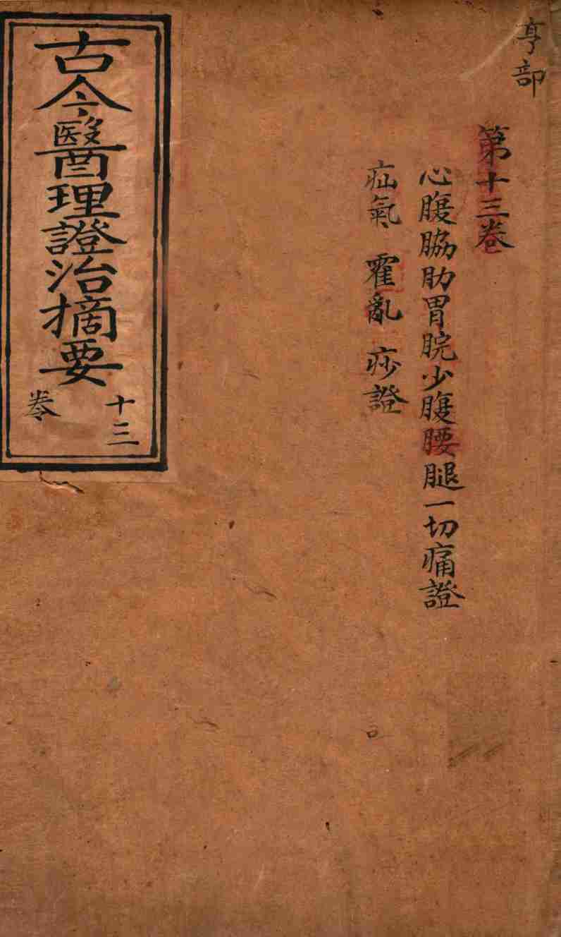 古今医理证治摘要  卷13